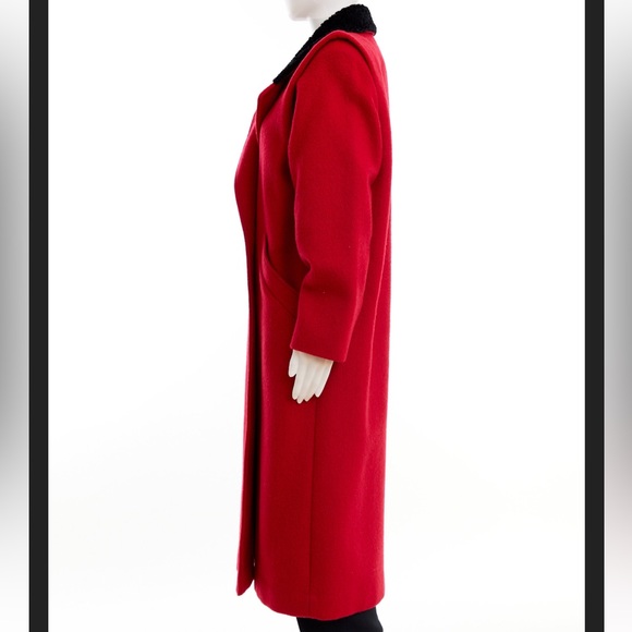 80’s red wool coat / medium - Picture 5 of 9